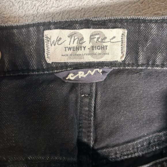 We The Free Crvy Jeans Women’s Size 28 High Rise Straight Leg Distressed Black - Picture 12 of 12